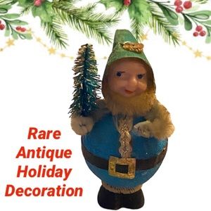 Vintage Christmas Ornament Antique Japan Christmas Figure Chenille Brush Tree